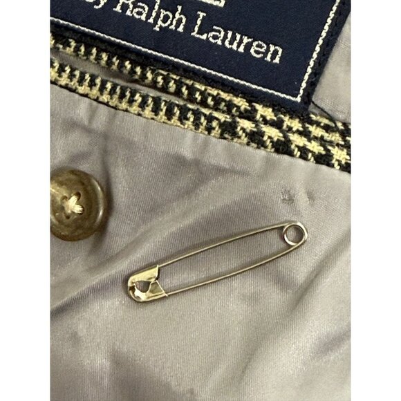 Polo Ralph Lauren Vintage 80's Silk Blazer Houndstooth USA Union Label Size 41R - Picture 14 of 16